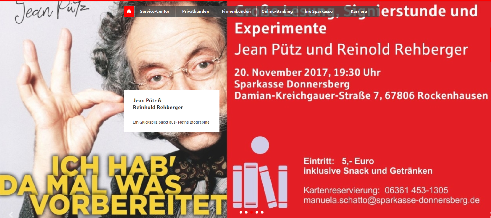 Gewinnspiel: Lesung mit Jean Pütz und Reinold Rehberger